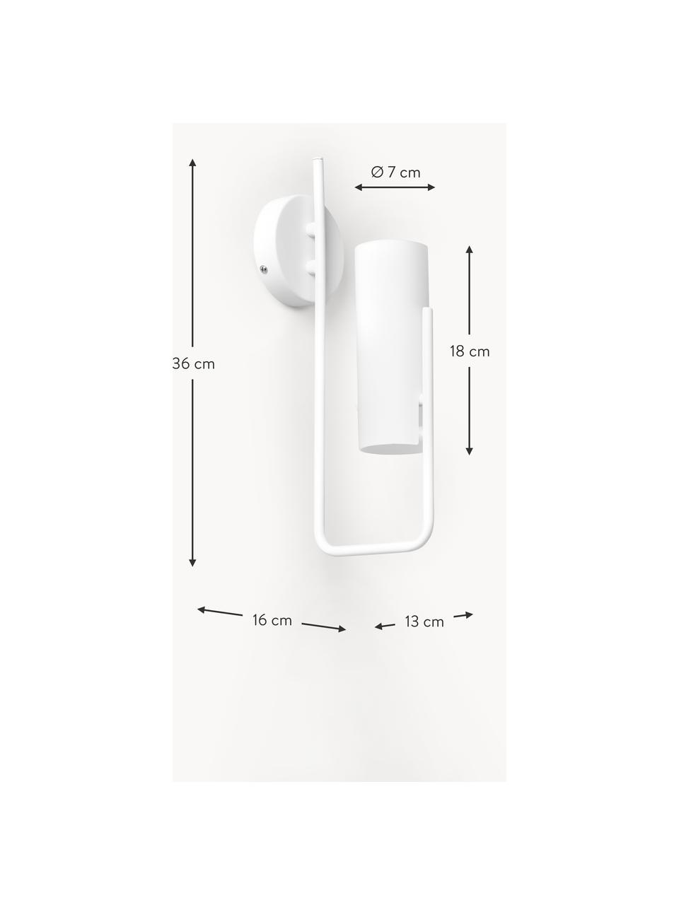 Wandlamp Vivian, Lampenkap: opaalglas, Wit, B 13 x H 36 cm