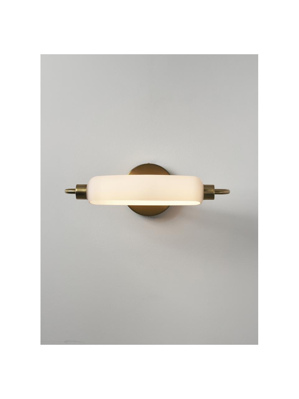 LED-Wandleuchte Tate, Lampenschirm: Opalglas, Goldfarben, Weiß, B 44 x H 15 cm