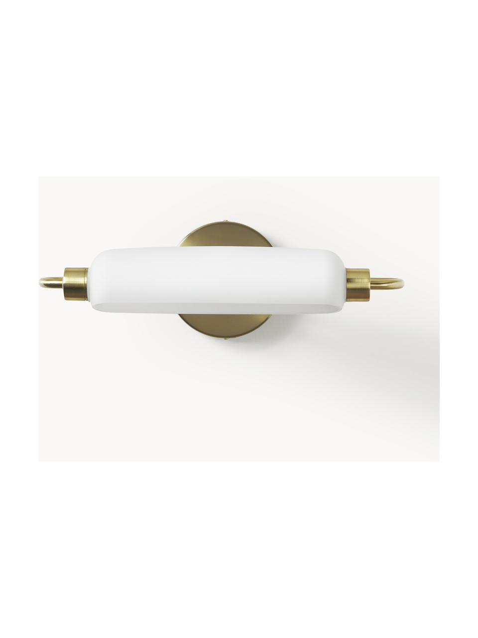 LED wandlamp Tate, Lampenkap: opaalglas, Goudkleurig, wit, B 44 x H 15 cm