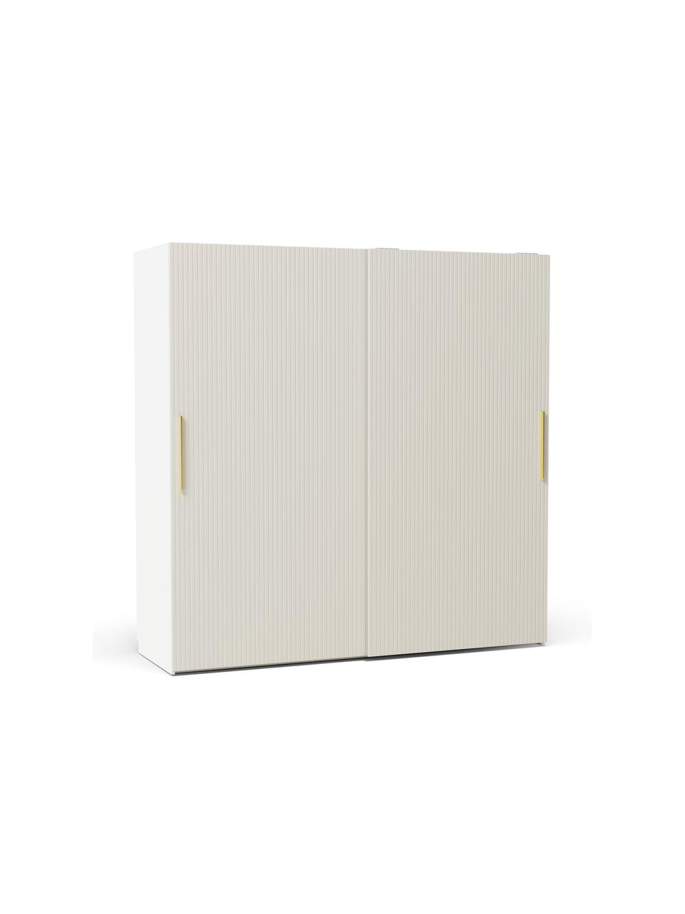 Modulární šatní skříň s posuvnými dveřmi Simone, šířka 200 cm, různé varianty, Dřevo, béžová, Interiér Basic, V 200 cm
