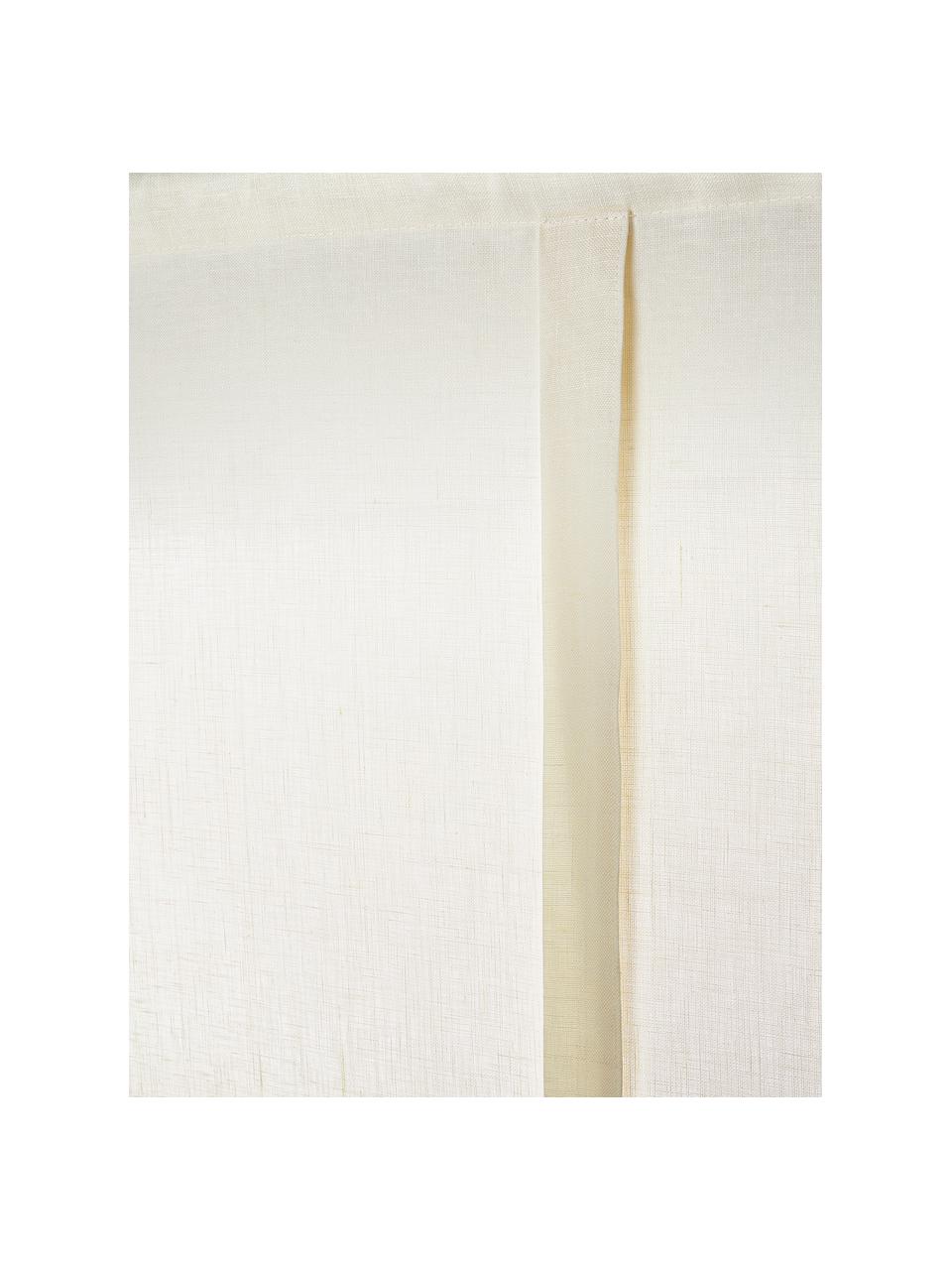 Halbtransparente Rollgardine Eli, 100 % Leinen, Hellbeige, B 100 x L 90 cm