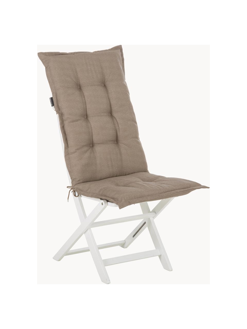 Cuscino sedia con schienale alto in tinta unita Panama, Rivestimento: 50% cotone, 50% poliester, Taupe, Larg. 42 x Lung. 120 cm