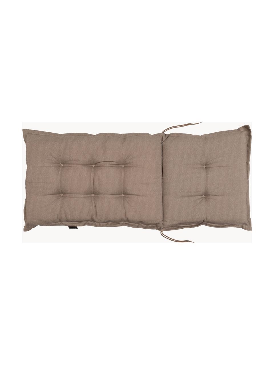 Hoog effen tuinstoelkussen Panama, Bekleding: 50% katoen, 50% polyester, Taupe, B 42 x L 120 cm