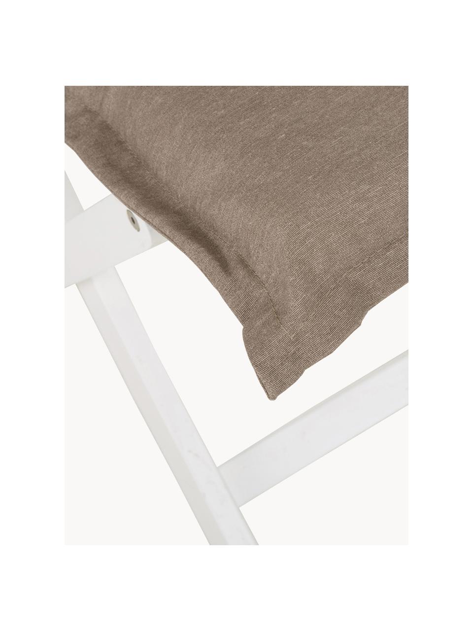 Hoog effen tuinstoelkussen Panama, Bekleding: 50% katoen, 50% polyester, Taupe, B 42 x L 120 cm