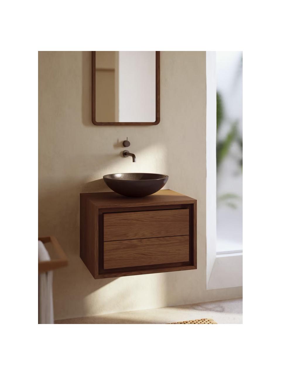 Szafka pod umywalkę z drewna tekowego Kenta, Drewno tekowe, Ciemne drewno tekowe, S 60 x W 40 cm