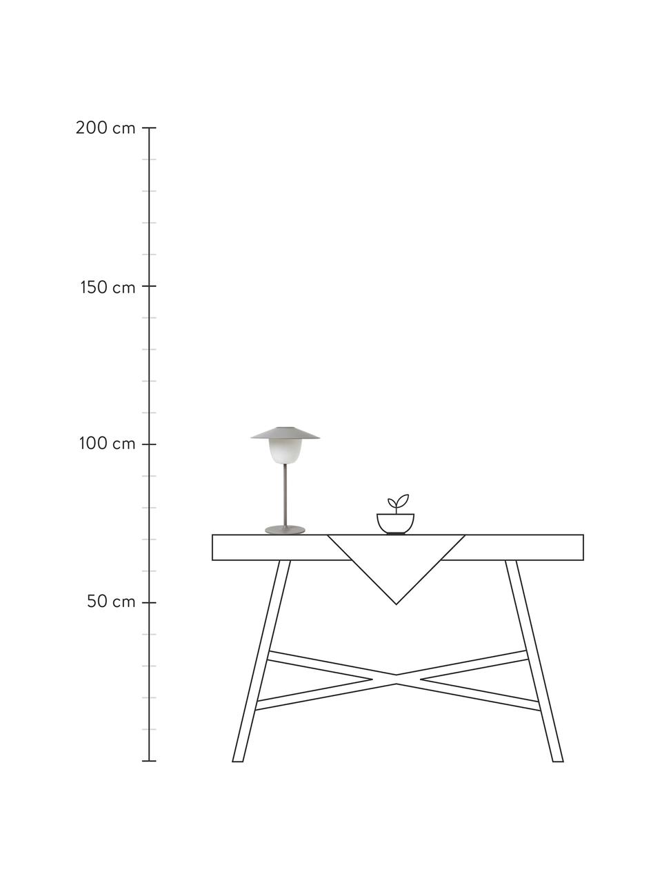 Lampada da esterno portatile a LED dimmerabile posizionabile a terra o appendibile al soffitto Ani, Paralume: alluminio, Base della lampada: alluminio rivestito, Grigio, bianco, Ø 22 x Alt. 33 cm