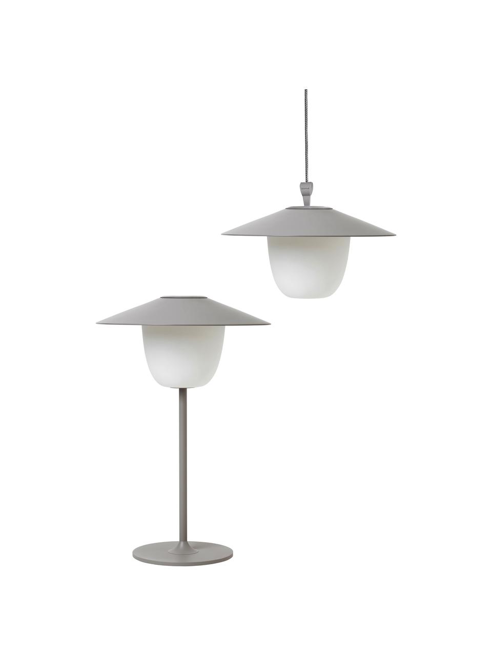 Lámpara para exterior LED Ani, portátil para colgar o de pie, Pantalla: aluminio, Cable: plástico, Gris, Ø 22 x Al 33 cm