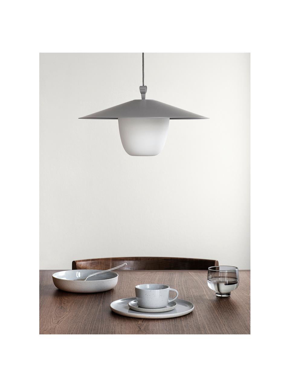 Mobiele dimbare LED outdoor lamp Ani om op te hangen of te zetten, Lampenkap: aluminium, Lampvoet: gecoat aluminium, Grijs, wit, Ø 22 x H 33 cm