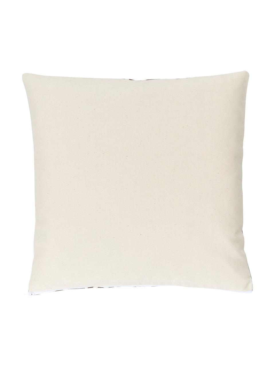 Federa arredo boho color bianco crema/marrone Deliah, 100% cotone, Marrone, Larg. 45 x Lung. 45 cm