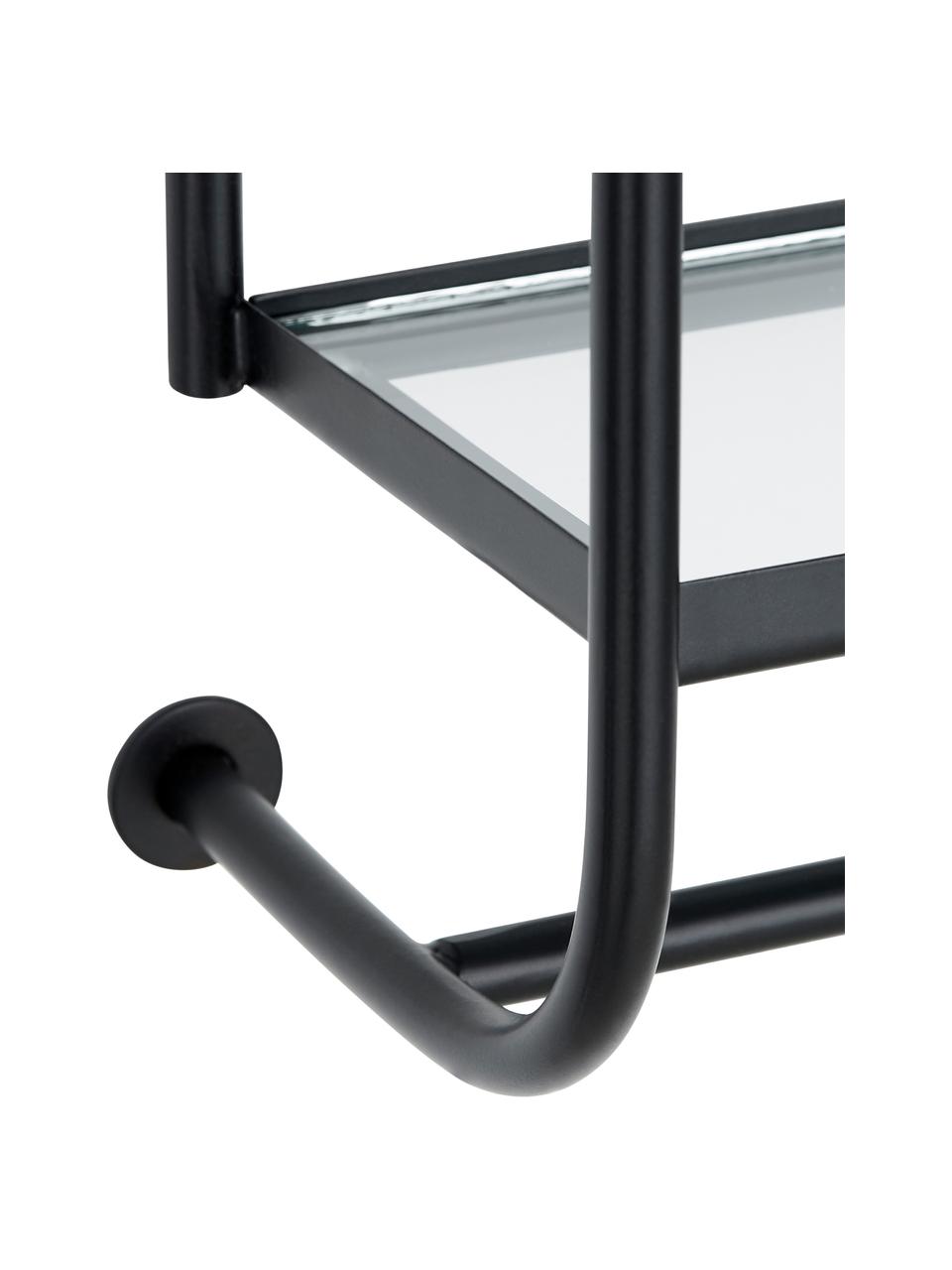 Metalen wandgarderobe Thelma in zwart, Frame: gecoat metaal, Zwart, transparant, B 43 cm x H 42 cm