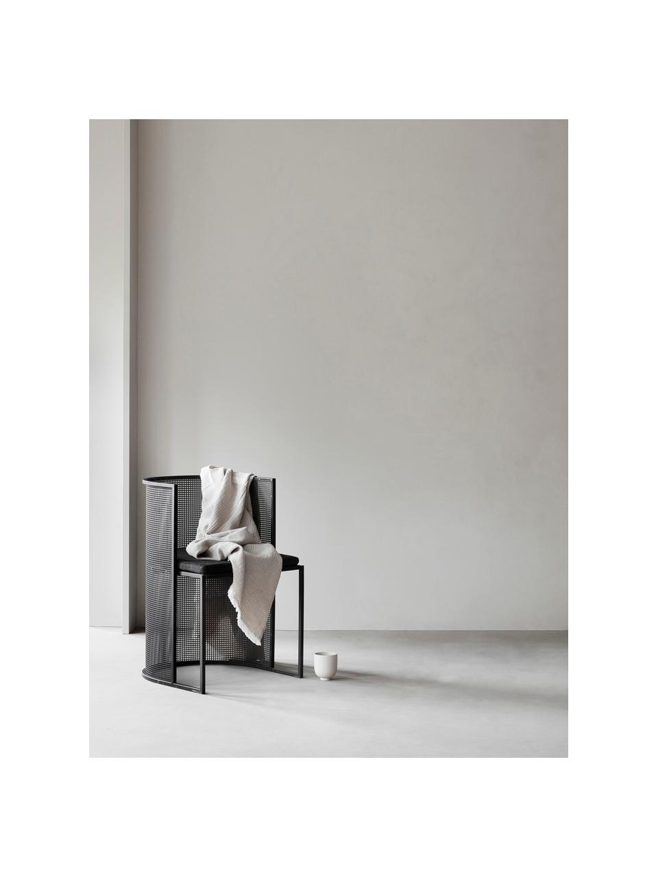 Coussin d'extérieur pour chaise avec accoudoirs Bauhaus, Noir, larg. 48 x long. 51 cm