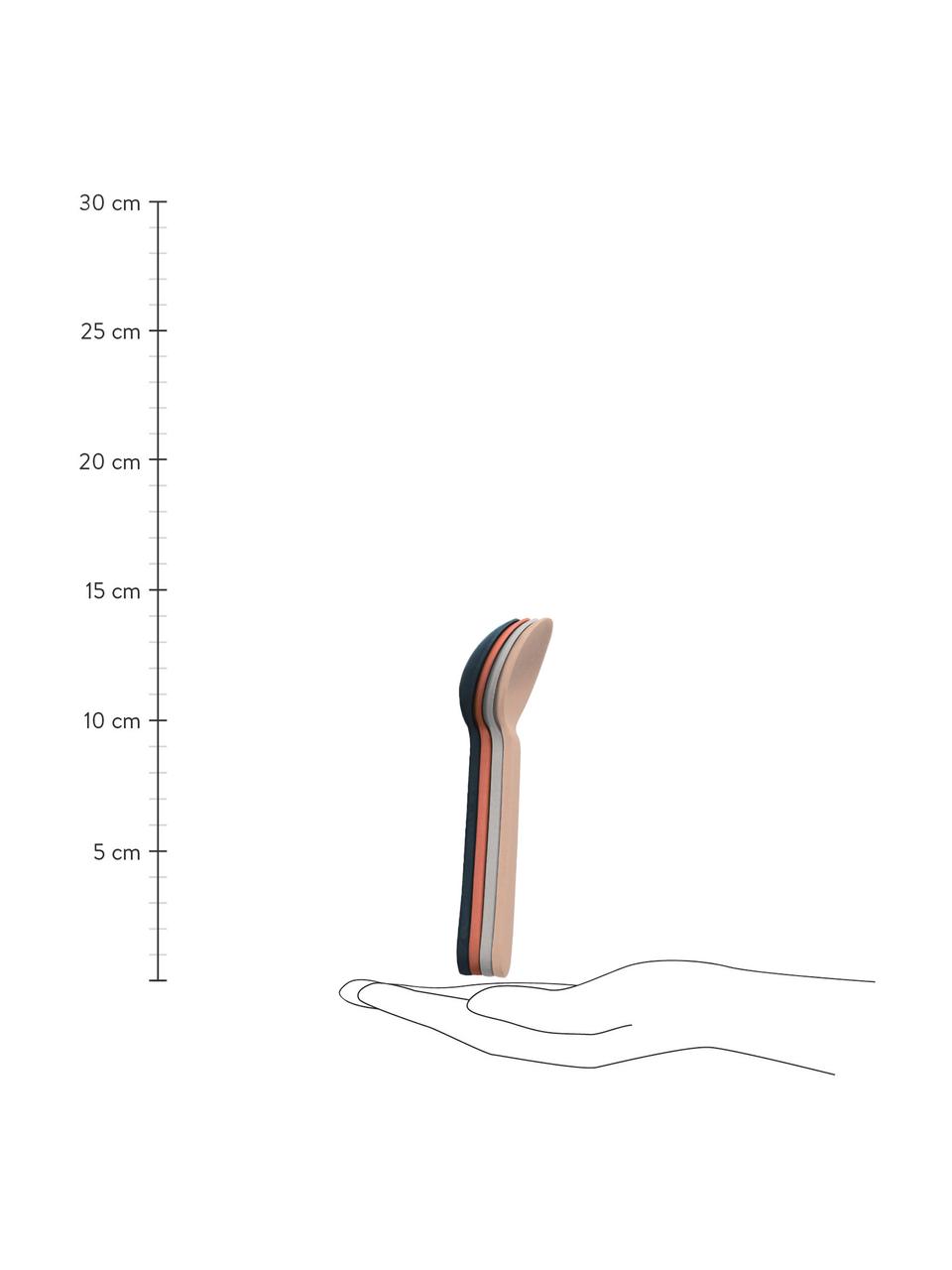 Komplet łyżek Bambino, 4 elem., Włókna bambusowe, melamina, bezpieczna dla żywności
Bez BPA, PVC i ftalanów, Odcienie łososiowego, jasny szary, szary, terakota, S 4 x D 14 cm