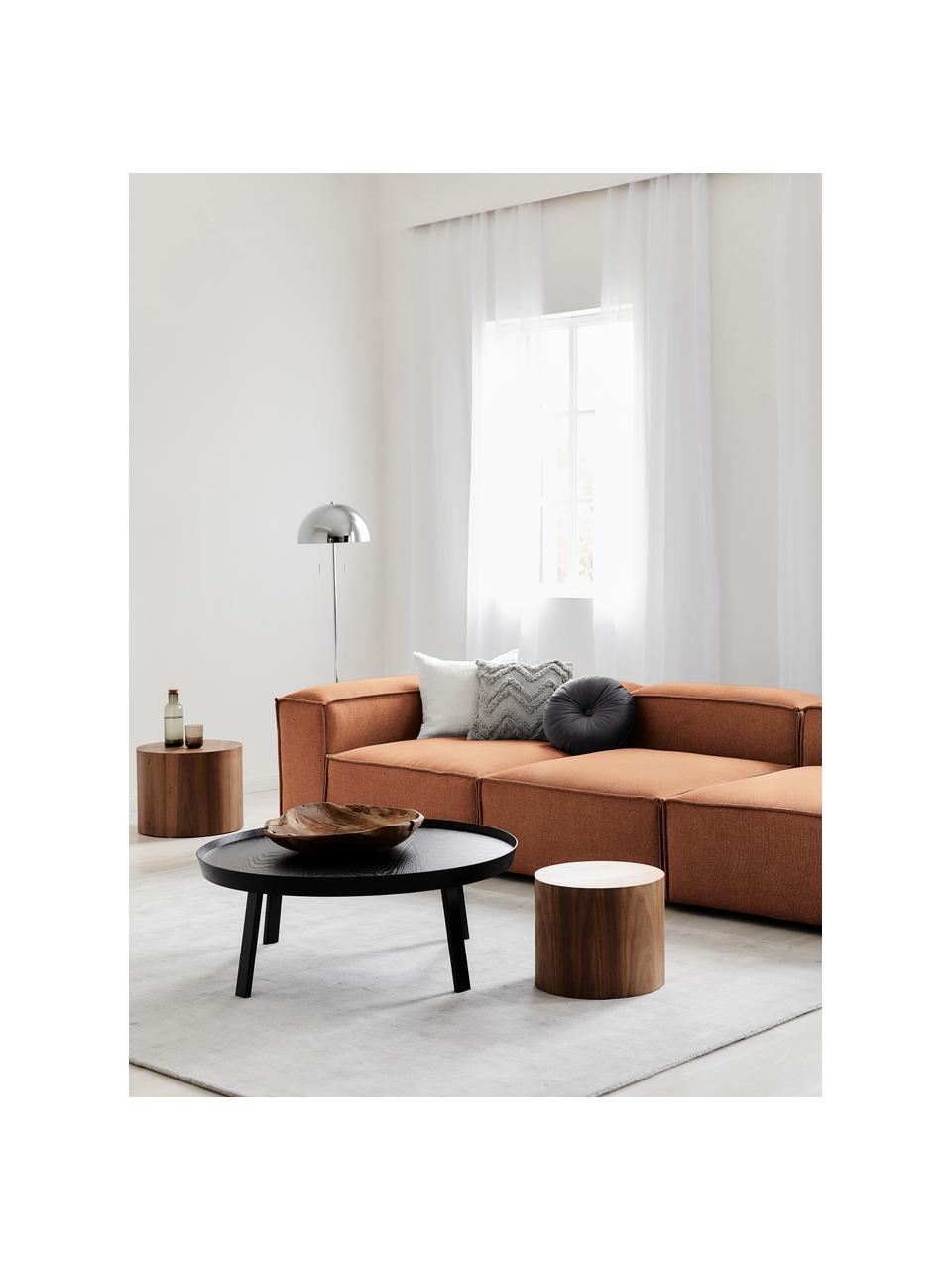 Modulares Sofa Lennon (4-Sitzer) mit Hocker, Bezug: 100 % Polyester Der strap, Gestell: Massives Kiefernholz, Spe, Webstoff Nougat, B 327 x T 207 cm