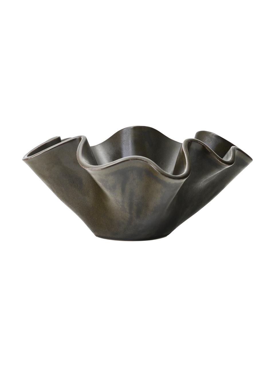 Handgefertigte Dekoschale Fragilis aus Keramik, Keramik, Schwarz, Ø 23 x H 10 cm
