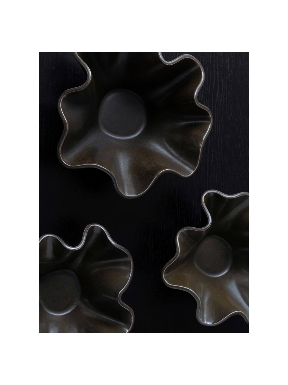 Ručně vyrobená dekorativní mísa z keramiky Fragilis, Keramika, Černá, Ø 23 cm, V 10 cm