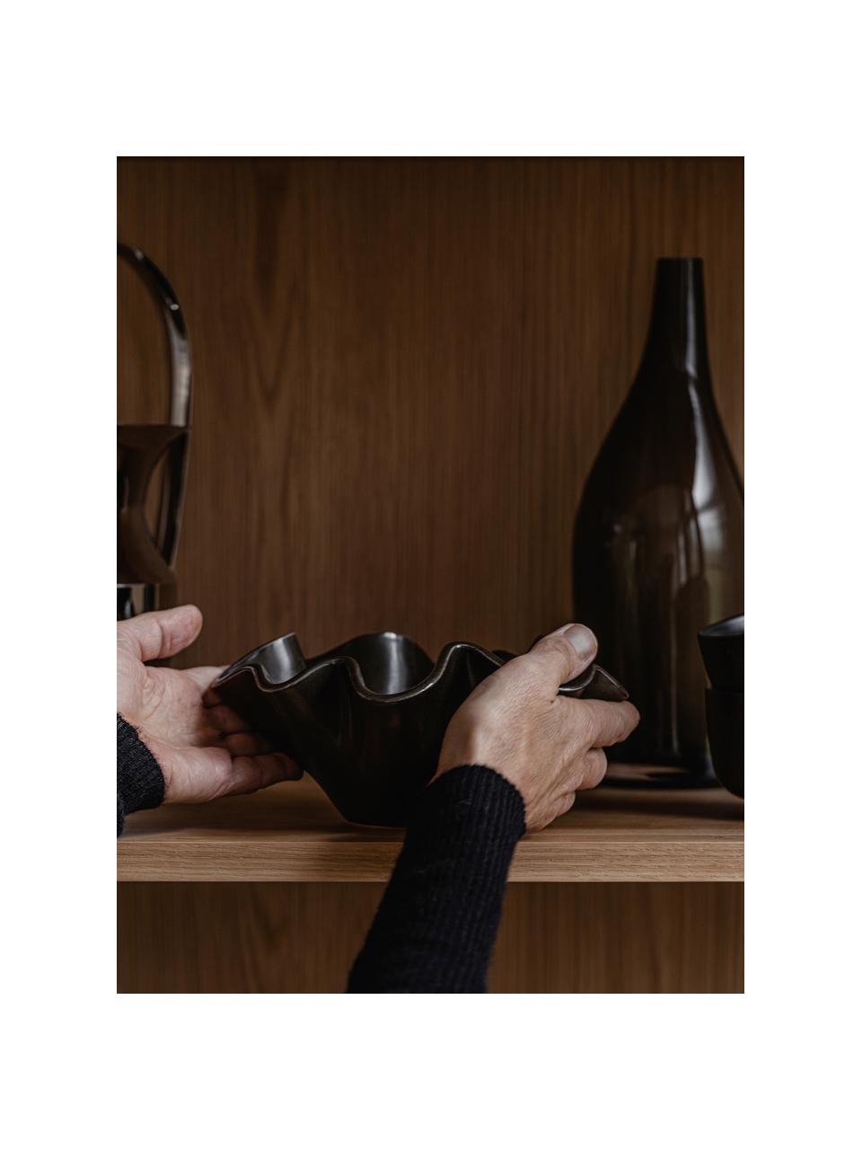 Ręcznie wykonana misa z ceramiki Fragilis, Ceramika, Czarny, Ø 23 x W 10 cm