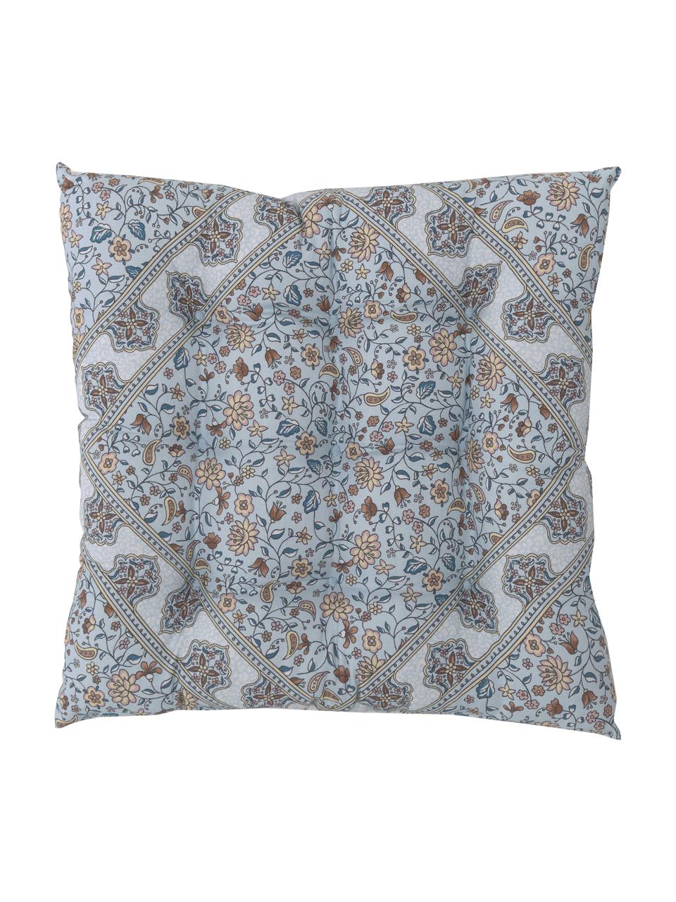 Coussin de chaise 40x40 paisley Lilou, Bleu, larg. 40 x long. 40 cm