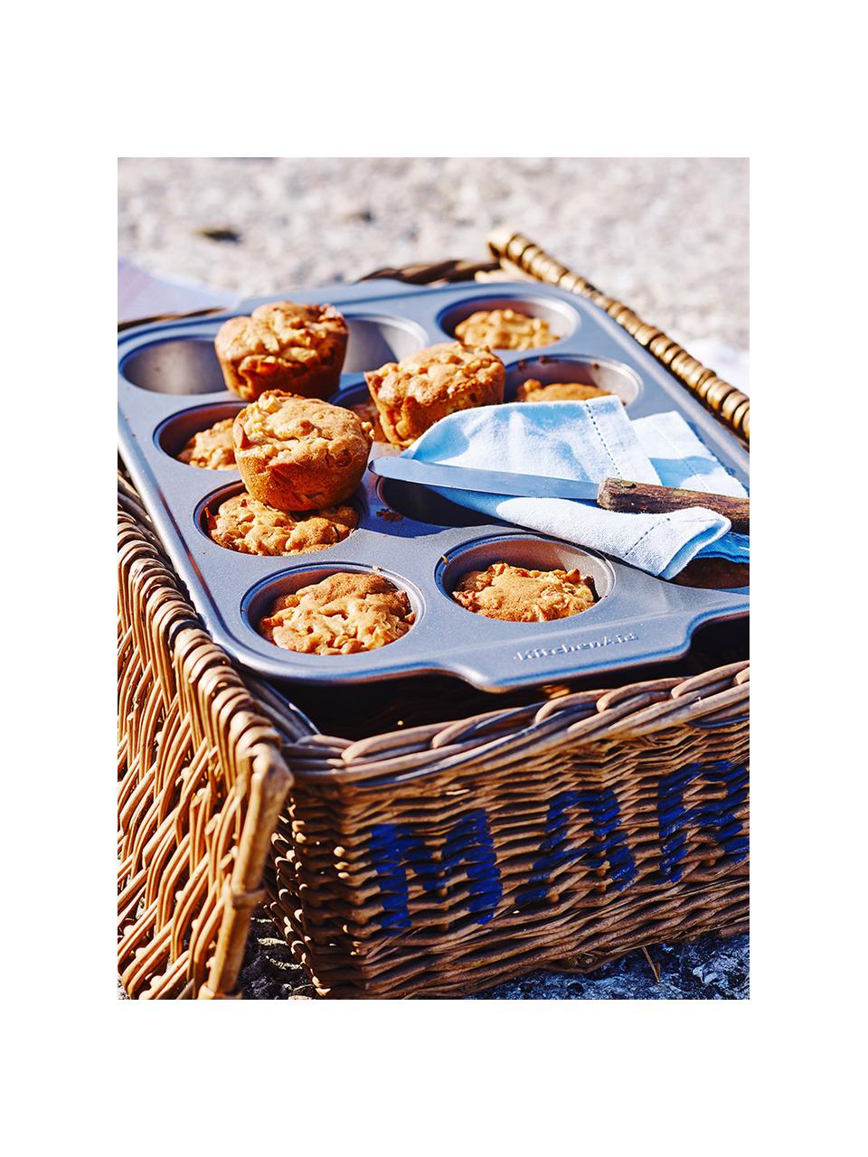 Molde muffins antiadherente BAkery, Acero aluminizado, Gris oscuro, Largo 37 cm, Ancho 29 cm, Alto 5 cm