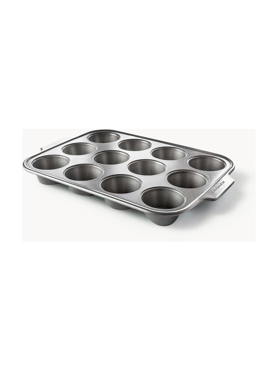 Forma do muffinek z powłoką zapobiegającą przywieraniu Bakery, Stal pokryta aluminium, Szary, D 45 x S 29 x W 5 cm