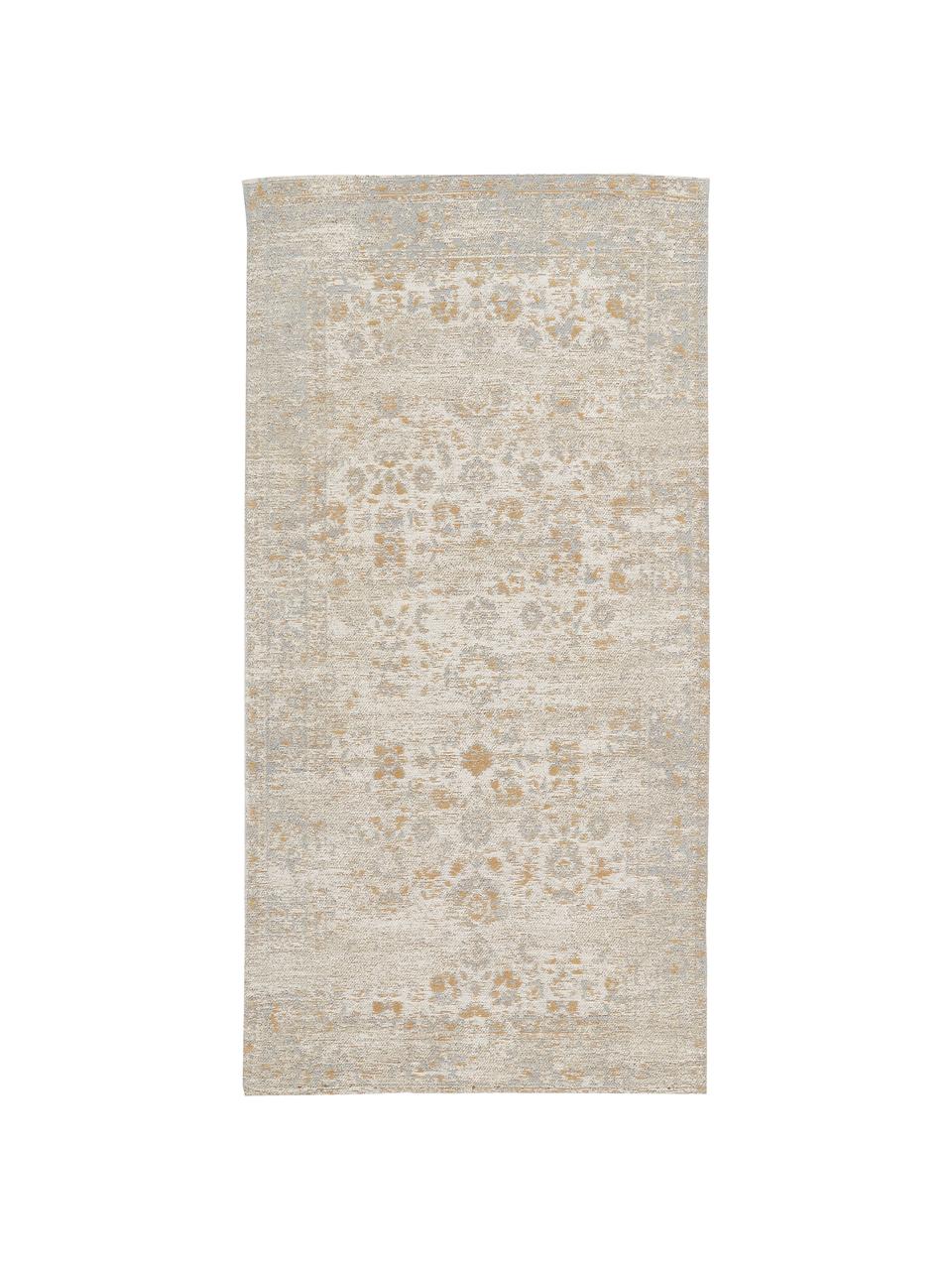 Tapis chenille vintage tissé main Loire, Tons beiges, larg. 160 x long. 230 cm (taille M)