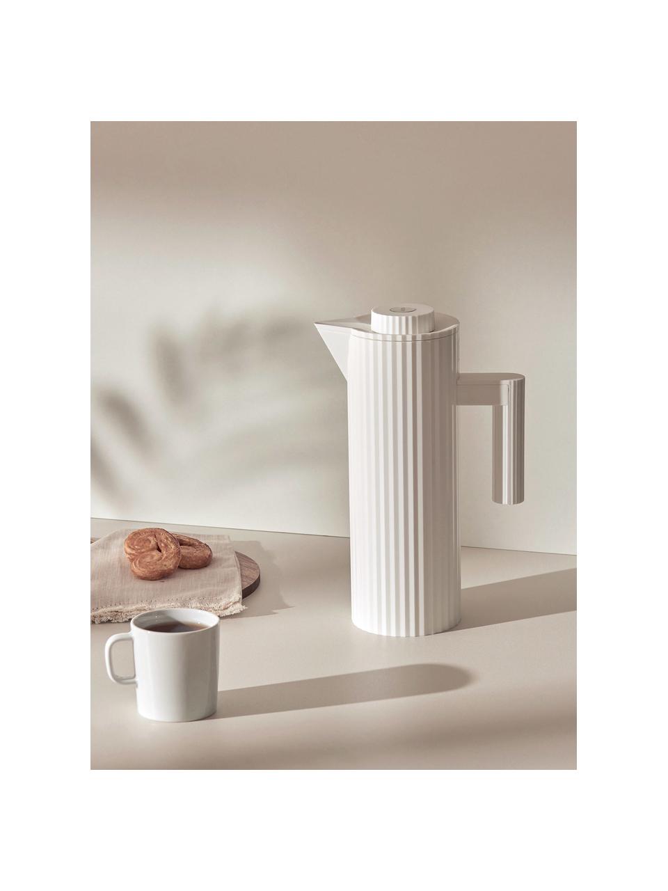 Pichet isotherme avec surface striée Plissé, 1 L, Résine thermoplastique, verre, Blanc, 1 L