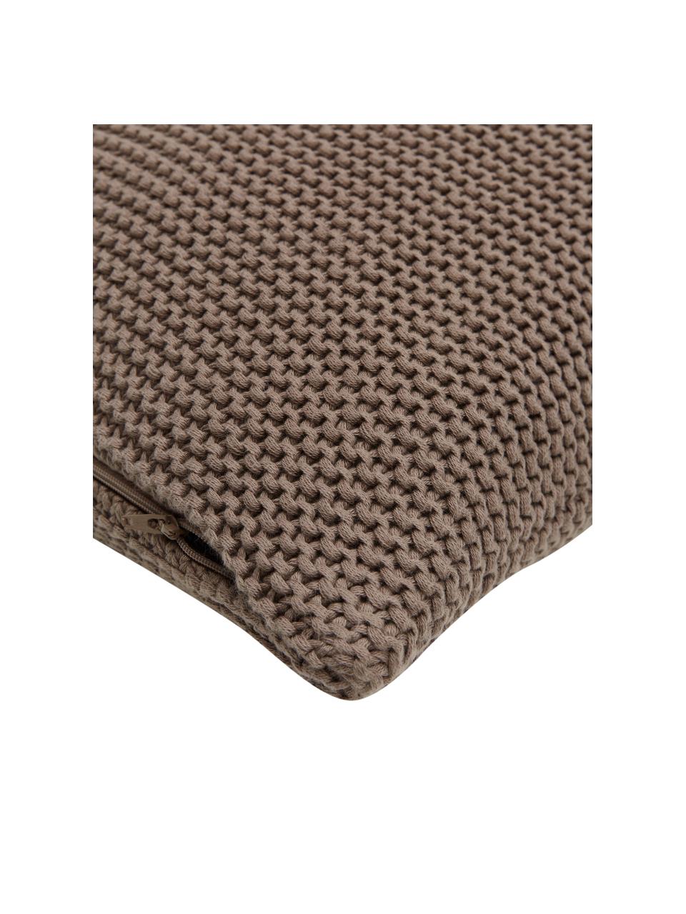 Federa arredo a maglia in cotone biologico marrone chiaro Adalyn, 100% cotone biologico, certificato GOTS, Marrone, Larg. 30 x Lung. 50 cm