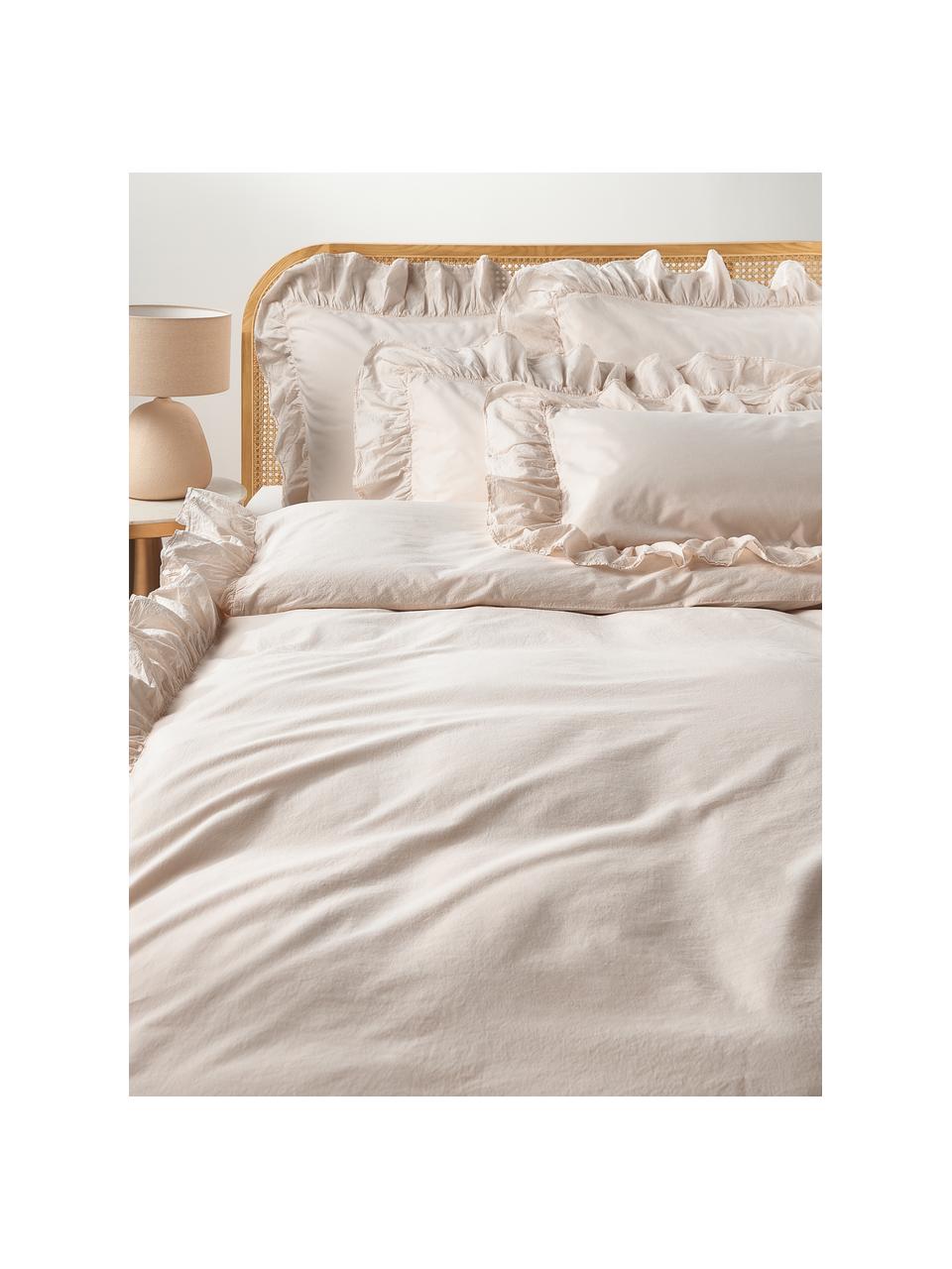 Housse de couette en coton à volants Louane, 100 % coton
Densité 200 fils par pouce carré, qualité confort

Le linge de lit en coton est agréablement doux sur la peau, absorbe bien l'humidité et convient aux personnes allergiques

Le matériau est certifié STANDARD 100 OEKO-TEX®, 4265CIT, CITEVE, Beige, larg. 200 x long. 200 cm