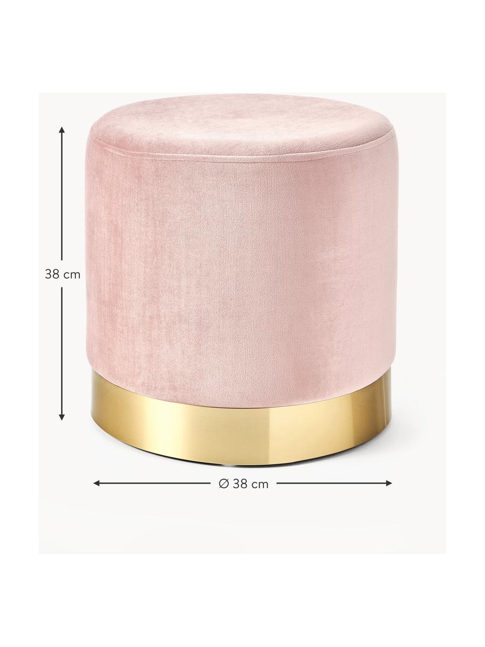 Bizzotto 0735147 Evan Pouf rettangolare rivestito in velluto blush