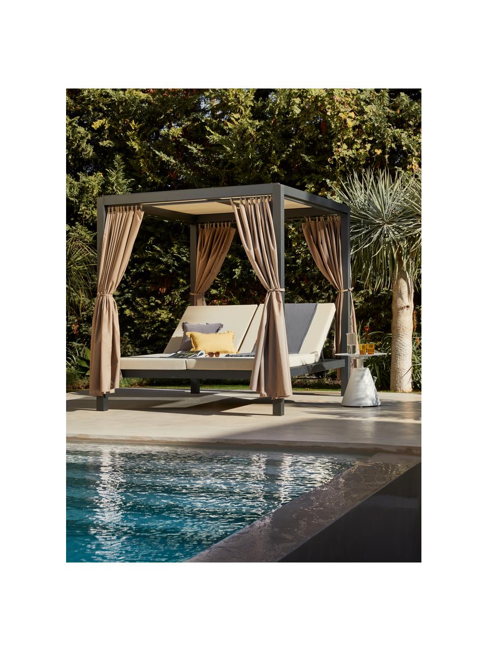 Bain de soleil double avec auvent Dream, Tissu beige clair, anthracite, larg. 188 x haut. 205 cm