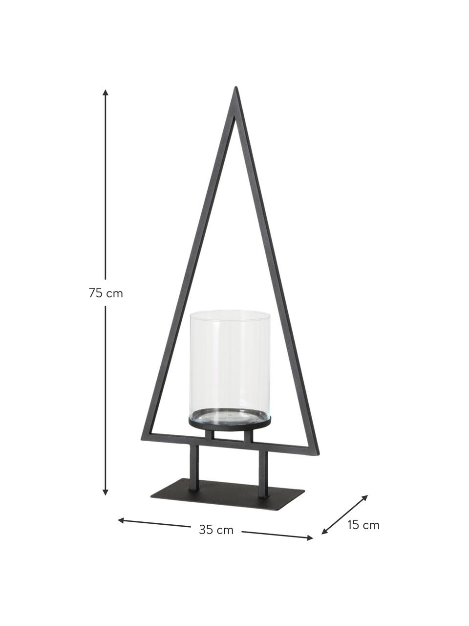 Portavelas de metal Fenny, Estructura: metal recubierto, Negro, An 35 x Al 75 cm