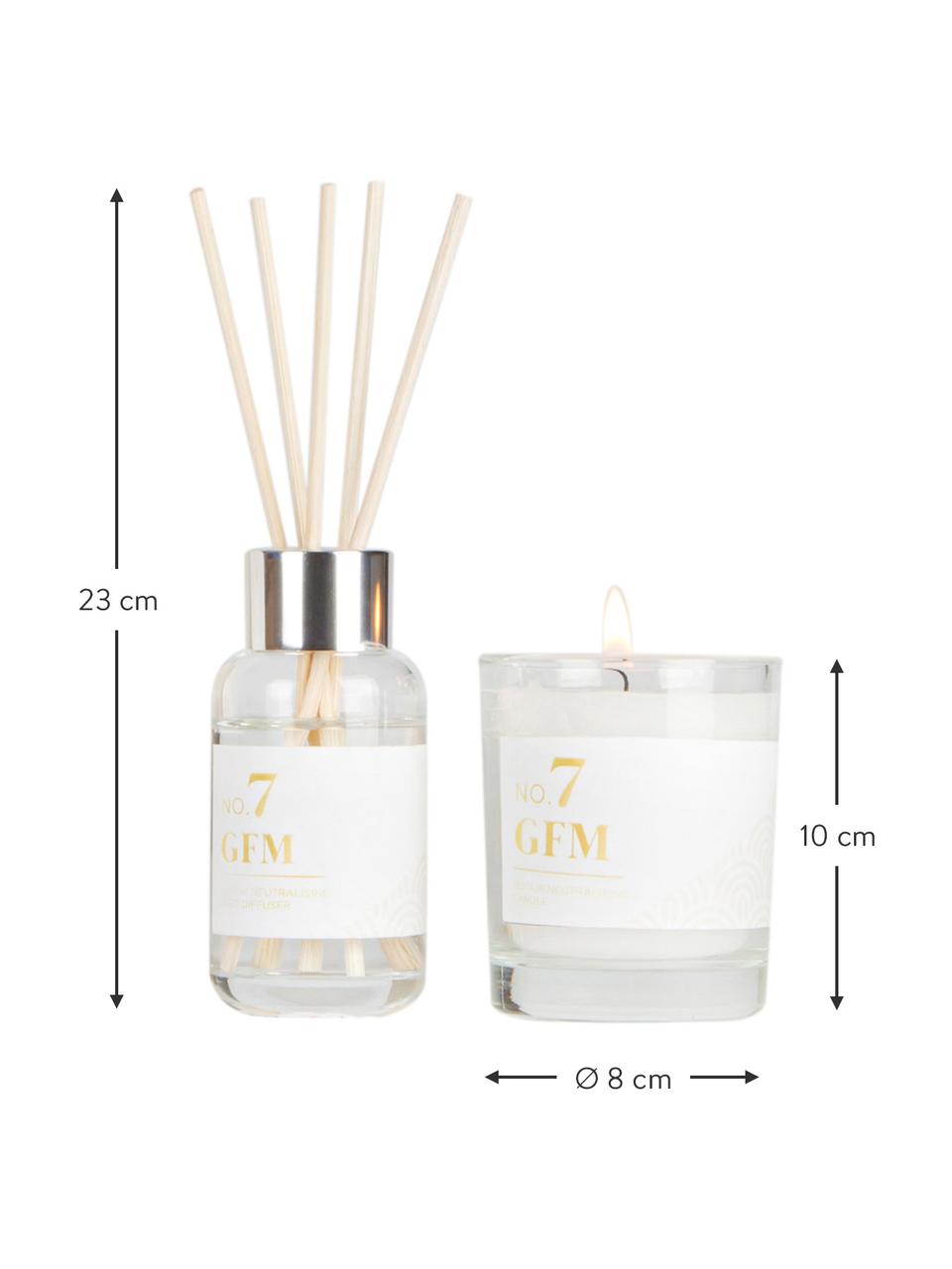 Vela perfumada y ambientador No. 7 (cítricos, ámbar,, almizcle), Recipiente: vidrio, Cítricos, ámbar, almizcle, Set de diferentes tamaños