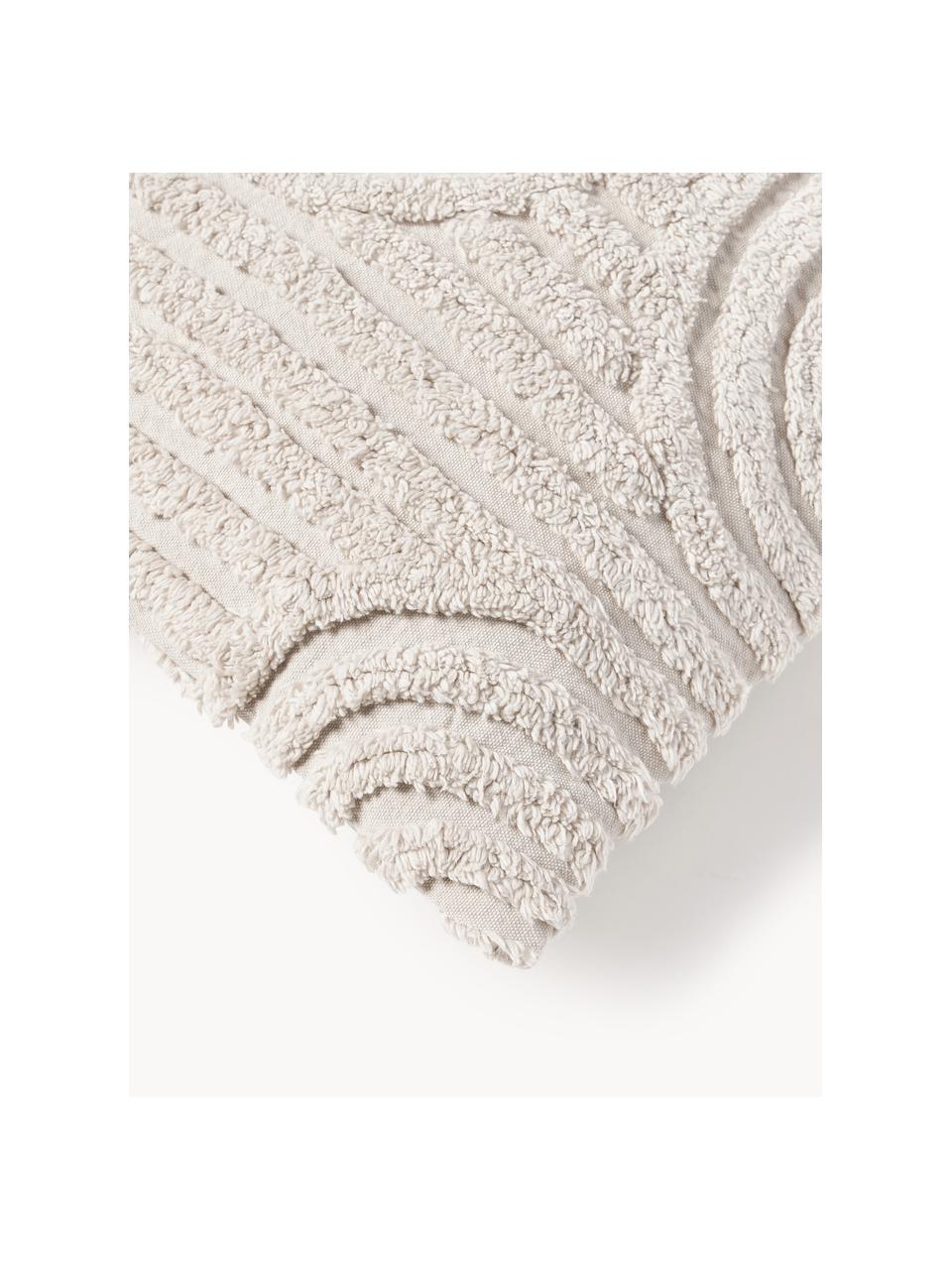 Housse de coussin en coton Bell, 100% coton, Beige clair, larg. 30 x long. 50 cm