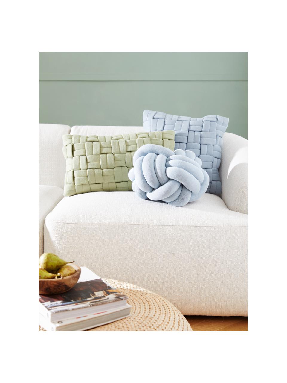 Coussin nœud bleu ciel Twist, Bleu ciel