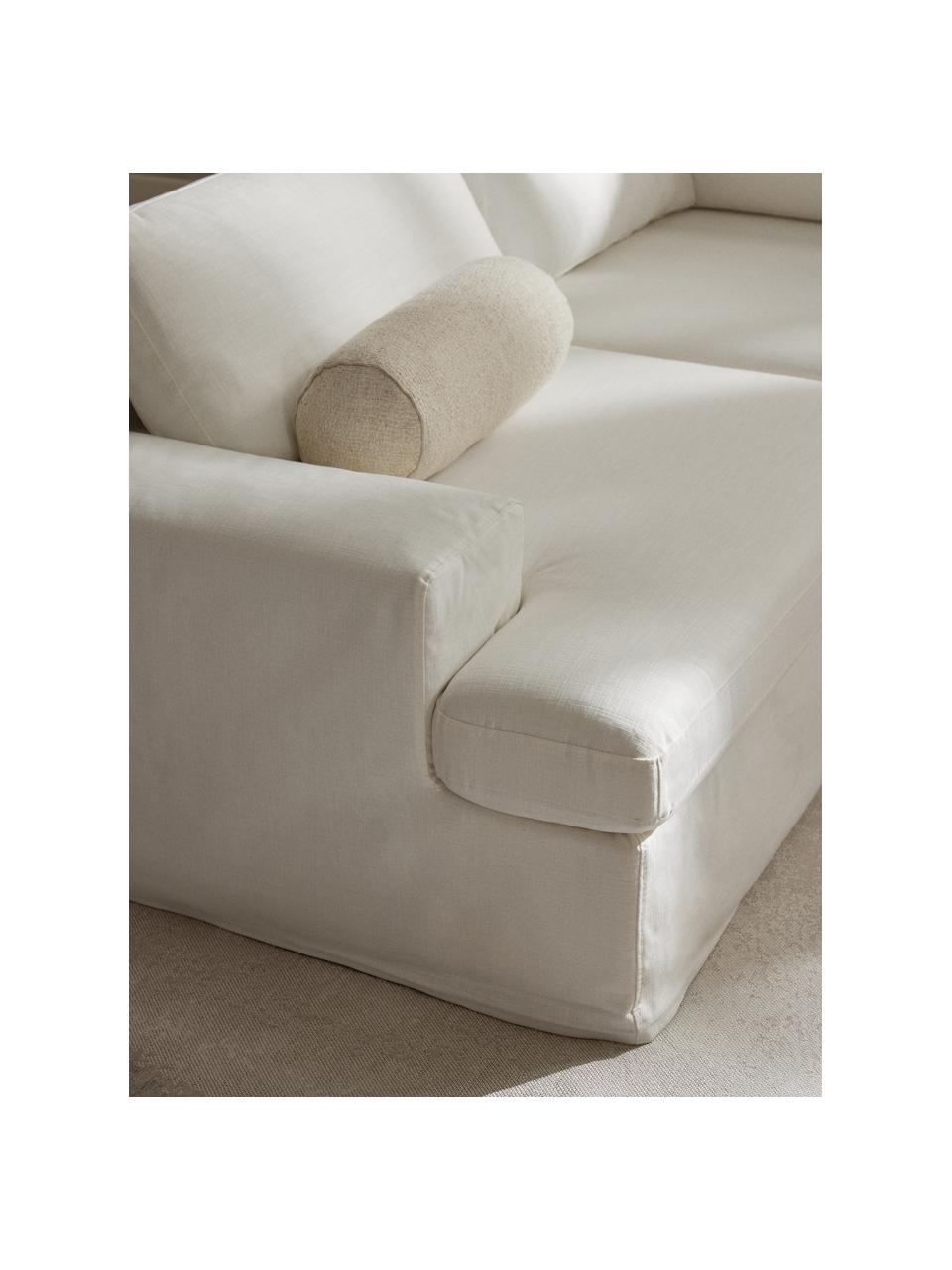 Modulare Wohnlandschaft Russell mit abnehmbaren Bezügen, Bezug: 100% Baumwolle Der strapa, Gestell: Massives Kiefernholz, Spe, Webstoff Off White, B 412 x T 206 cm