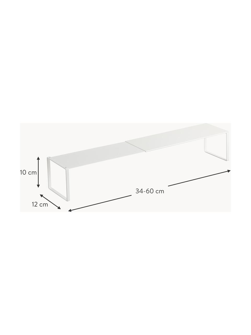 Ausziehbares Schuhregal Frame, Stahl, pulverbeschichtet, Weiß, B 34 - 60 x H 10 cm