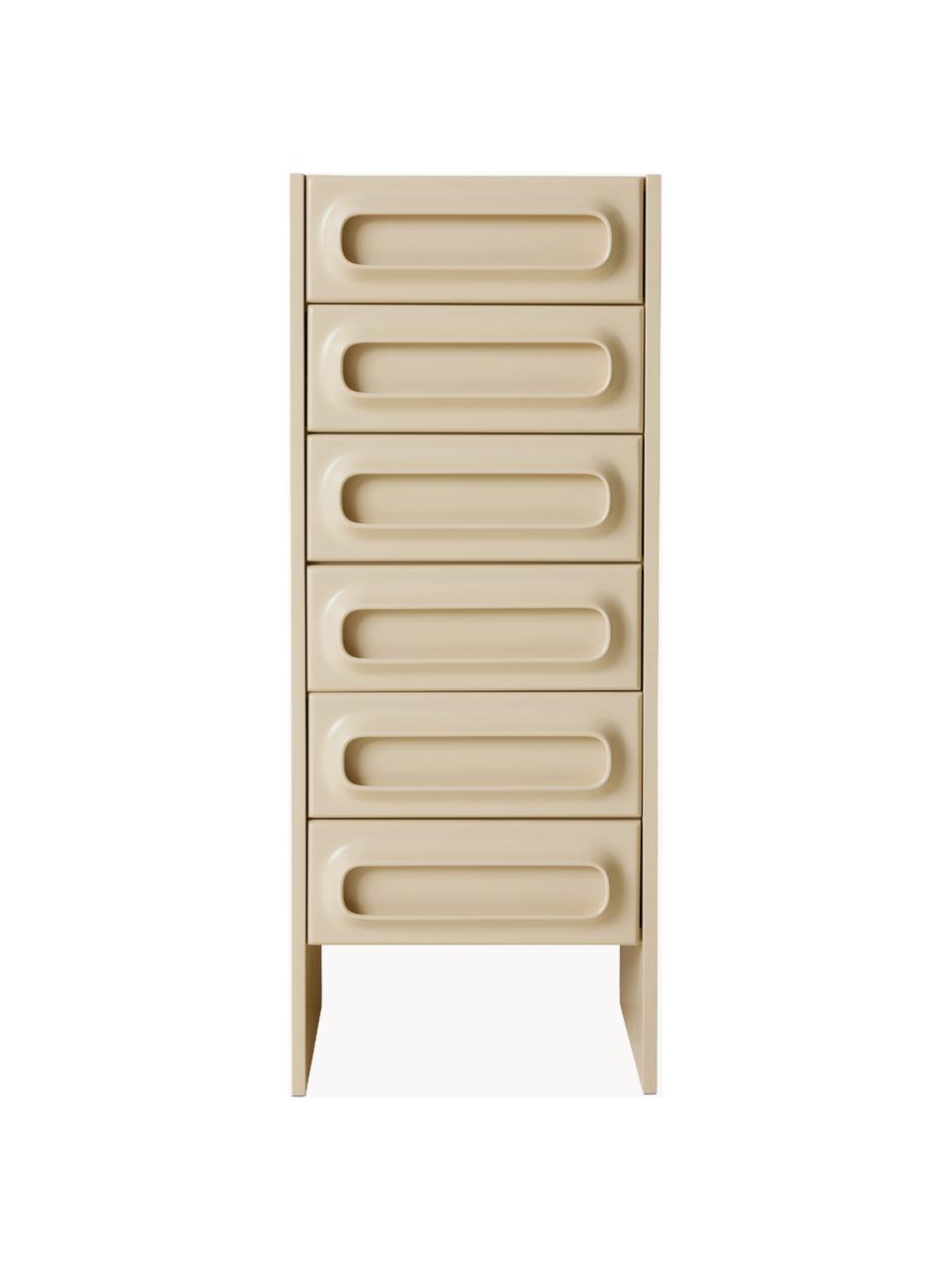 Credenza alta Space, Pannelli di fibra a media densità (MDF), Bianco crema, Larg. 43 x Alt. 113 cm