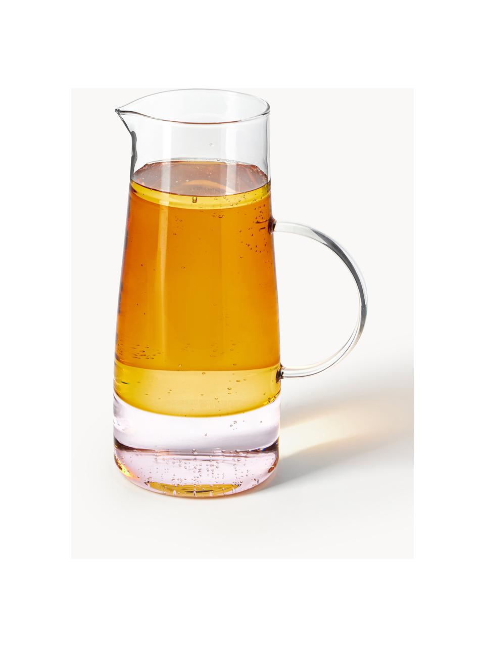 Mondgeblazen karaf Lemonade, 1.3 L, Glas, Oranje, roze, 1.3 L