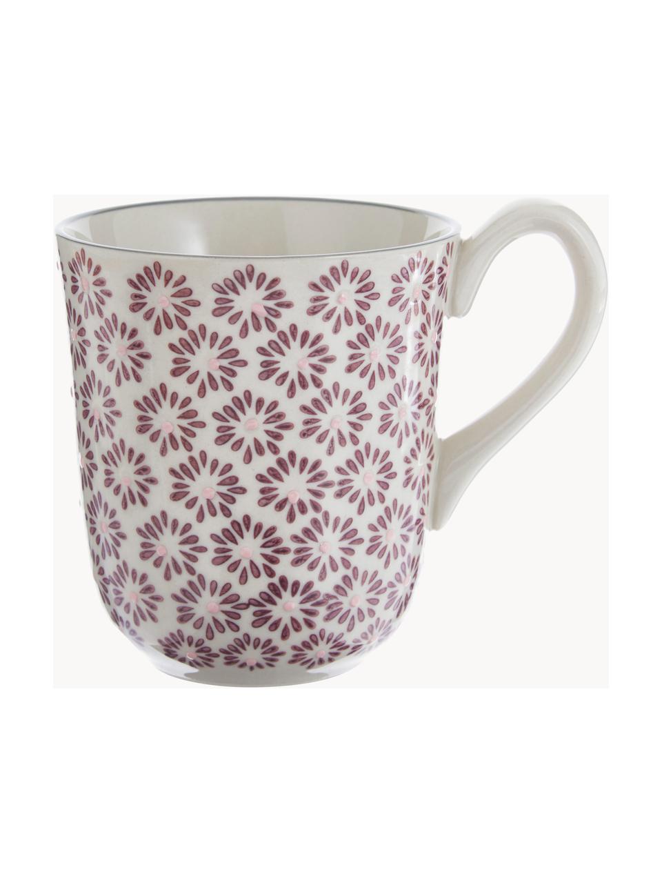 Tazas de café Maya, 3 uds., Gres, Off White, malva, verde salvia, rosa claro, Ø 9 x Al 10 cm, 360 ml