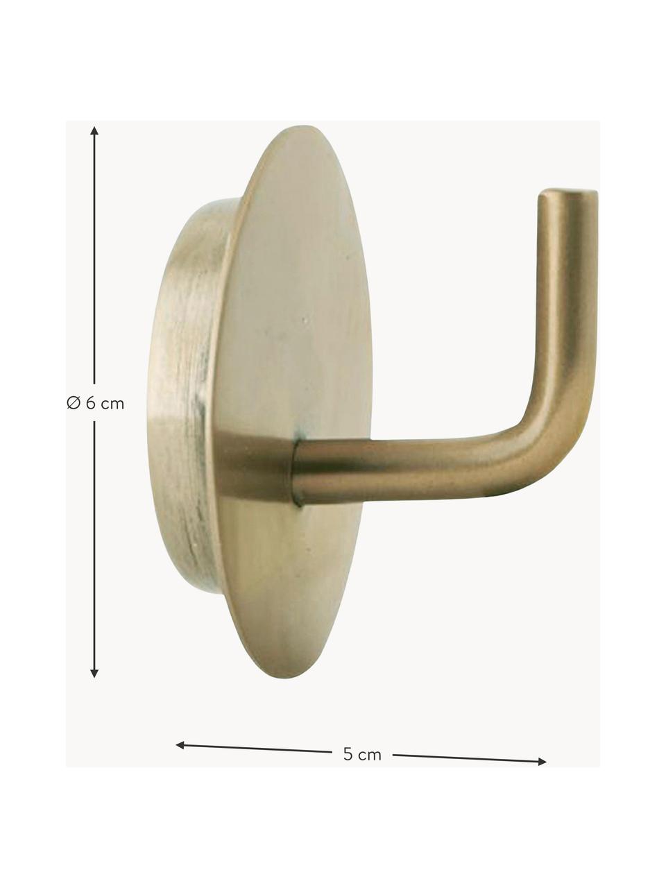 Gancio appendiabiti in metallo Lema, 2 pezzi, Alluminio rivestito, Dorato, Ø 6 x Prof. 5 cm