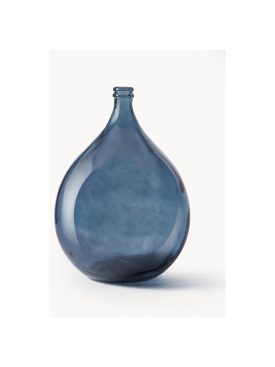 Vase dame-Jeanne en verre recyclé Dante, Verre recyclé, Bleu foncé, larg. 40 x haut. 56 cm