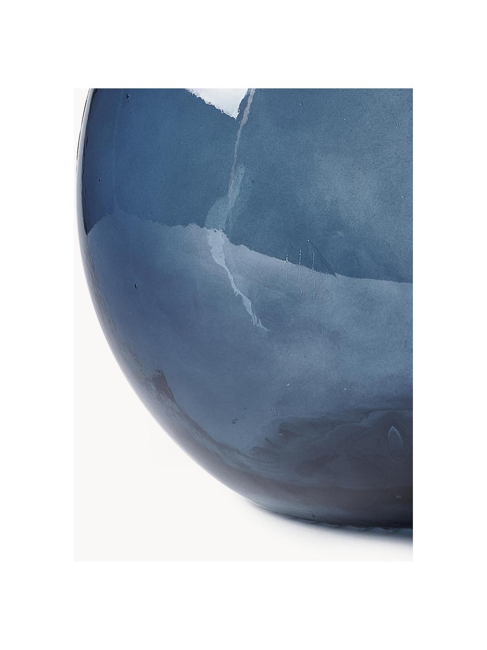 Vaso da terra in vetro riciclato Dante, Vetro riciclato, Blu scuro, Ø 40 x Alt. 56 cm