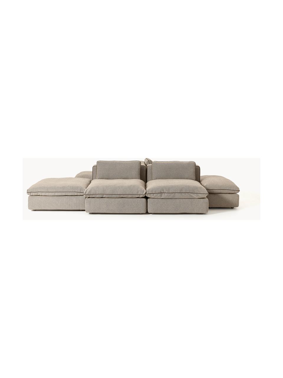 Sofa modułowa XL Felix, Tapicerka: 100% poliester Dzięki tka, Nogi: tworzywo sztuczne Ten pro, Greige tkanina, B 360 x T 240 cm