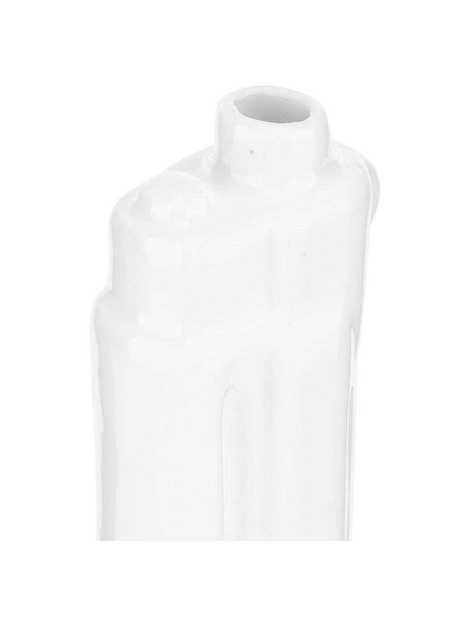 Kleine Design-Vase Gun aus Porzellan, Porzellan, glasiert, Weiß, B 12 x H 17 cm