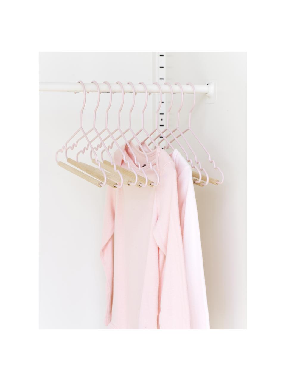 Cintres Kids Top, 10 pièces, Bois, acier, revêtement par poudre, Rose, larg. 31 x haut. 18 cm