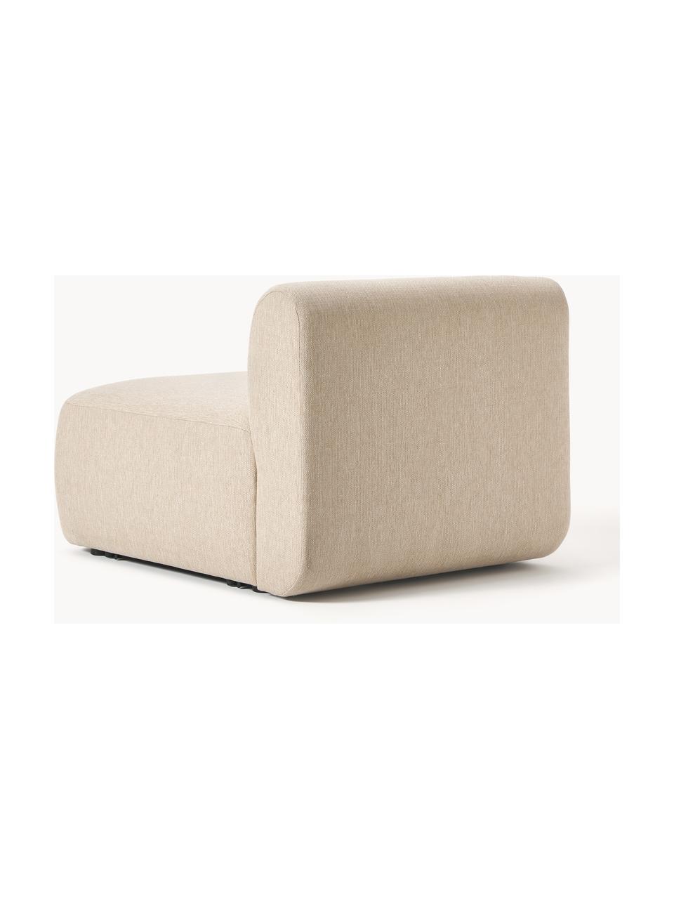 Modulo centrale Sofia, Rivestimento: teddy (100% polipropilene, Struttura: legno di abete, truciolar, Piedini: plastica Questo prodotto , Tessuto beige chiaro, Larg. 87 x Prof. 103 cm