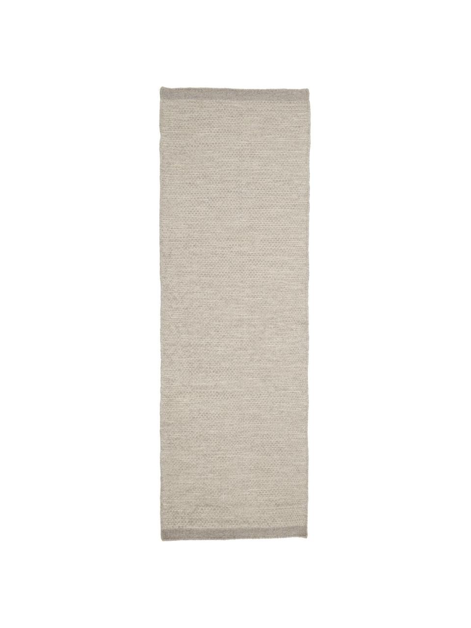 Ručně tkaný vlněný běhoun Asko, Šedá, Š 80 cm, D 250 cm