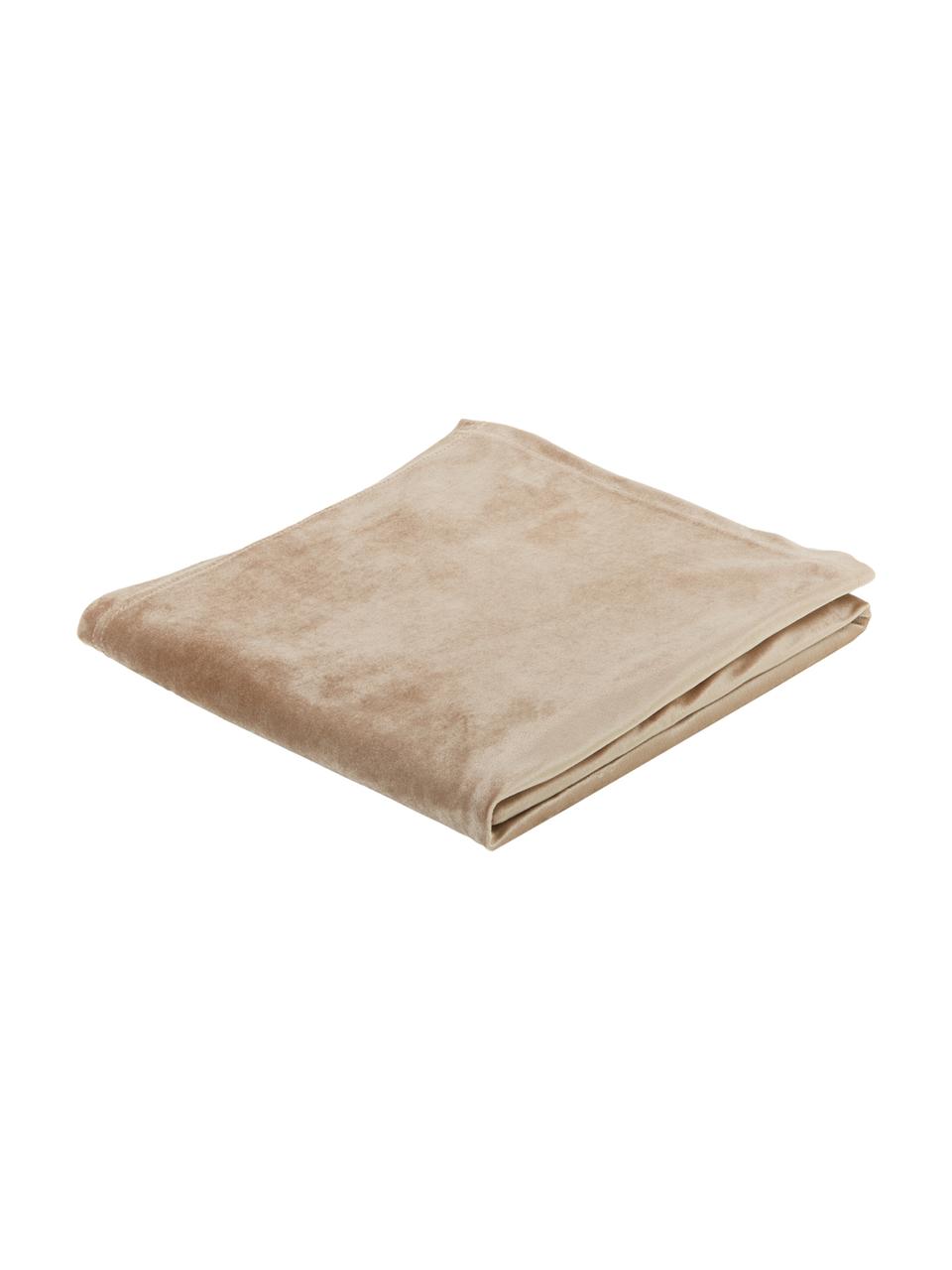 Tovaglia in velluto beige Nicole, 100% velluto di poliestere, Beige, Per 4 - 6 persone (Larg. 140 x Lung. 200 cm)