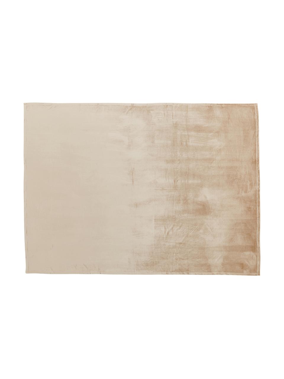 Fluwelen tafelkleed Nicole in beige, 100% polyester fluweel, Beige, Voor 4 - 6 personen (B 140 x L 200 cm)