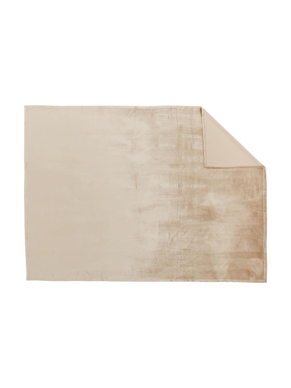 Mantel de terciopelo Nicole, 100% terciopelo de poliéster, Beige, De 4 a 6 comensales (An 140 x L 200 cm)