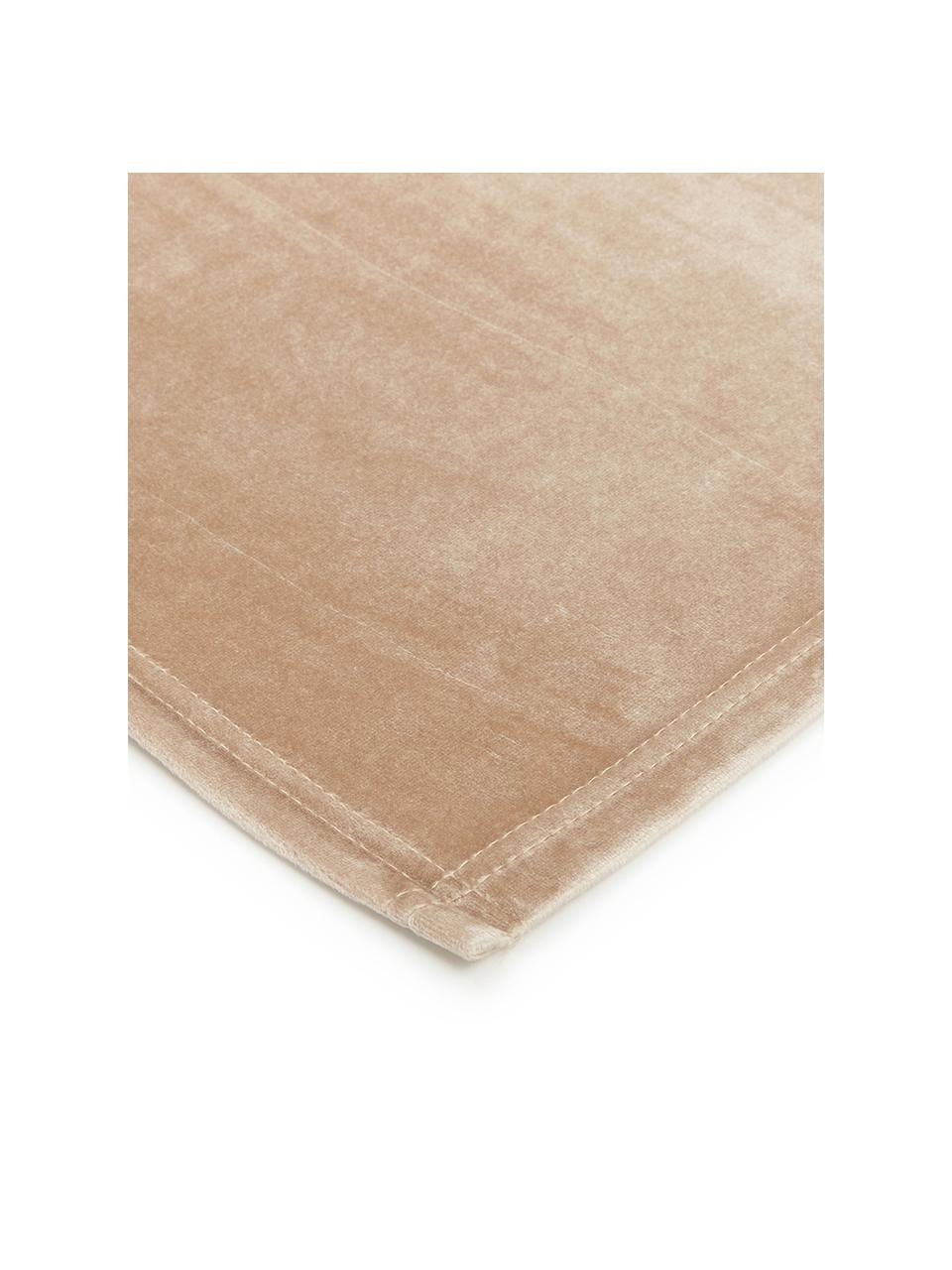 Tovaglia in velluto beige Nicole, 100% velluto di poliestere, Beige, Per 4 - 6 persone (Larg. 140 x Lung. 200 cm)